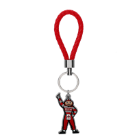 Ohio State University Team Colored Brutus Mascot Character Logo Rubber Charm Scarlet Red Slip-On Keychain