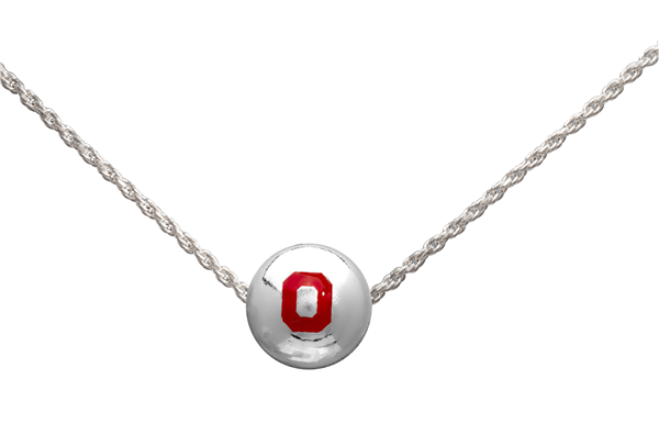 College Fashion Ohio State University Logo Ball Sun Necklace