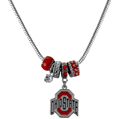 College Fashion Crystal Ohio State University Logo Charms MVP Necklace