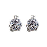 Luxury Fashion Precision-Cut Diamond Cubic Zirconia Crystal White Gold Earrings