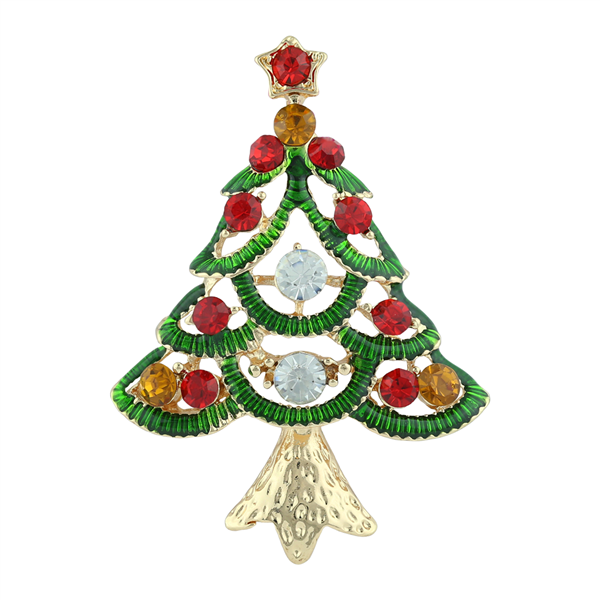 THE SPARKLING CRYSTAL CHRISTMAS TREE PIN BROOCH