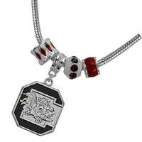 University of South Carolina Logo Team Colored Charms Silver Bracelet