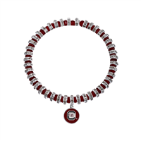 University of South Carolina Team Colored Round Logo Charm & Crystals Stretch Bracelet