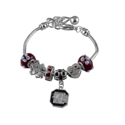 South Carolina College University Silver SC USC Bracelet Jewelry Charm