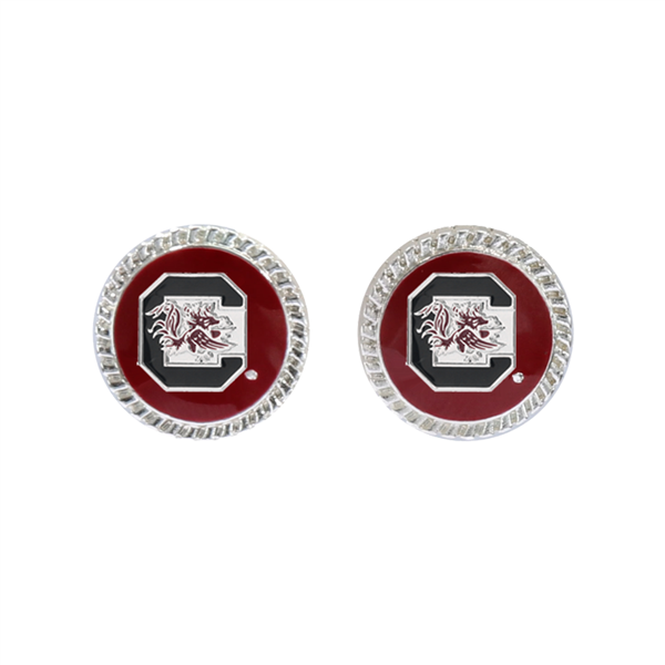 College Fashion University of South Carolina Logo Charm Stud Earrings