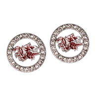 College Fashion Crystal University of South Carolina Logo Charm Stud Earrings