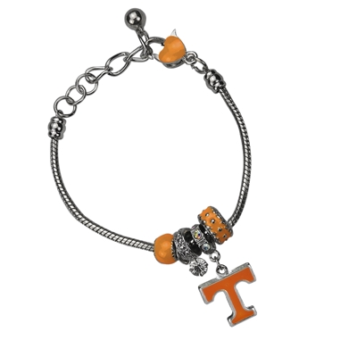 College Fashion Crystal University of Tennessee Logo Charms MVP Bracelet