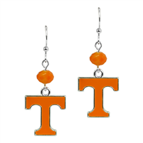 Silver Beaded Drop Earrings Tennessee Volunteers