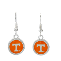 University of Tennessee Team Colored Round Logo Charm Fish Hook Earrings
