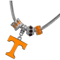 Tennessee Volunteers Logo Team Colored Charms Silver Necklace