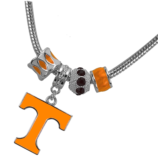 Tennessee Volunteers Logo Team Colored Charms Silver Necklace