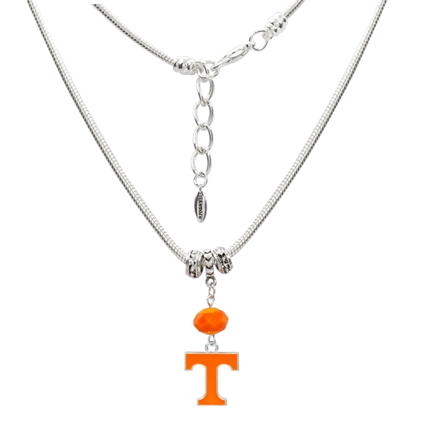 TENNESSEE 6025 | Silver Charm beaded Logo Necklace