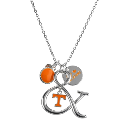 Tennessee Volunteers Silver Charm Beads Necklace Licensed College Jewelry