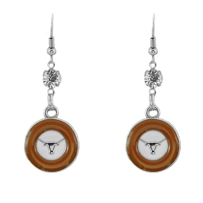 Silver Texas Longhorn Earrings