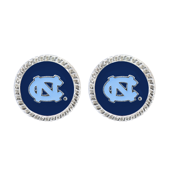 College Fashion University of North Carolina Logo Charm Stud Earrings