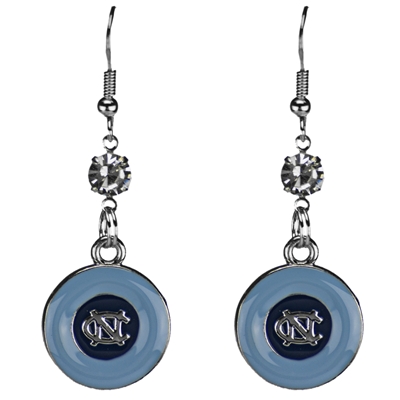 Silver North Carolina Tar Heel Earrings