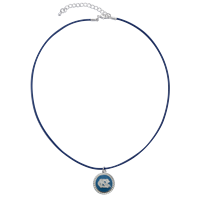 University of North Carolina Team Colored Round Logo Charm Baby Blue 18" Thin Nylon Necklace
