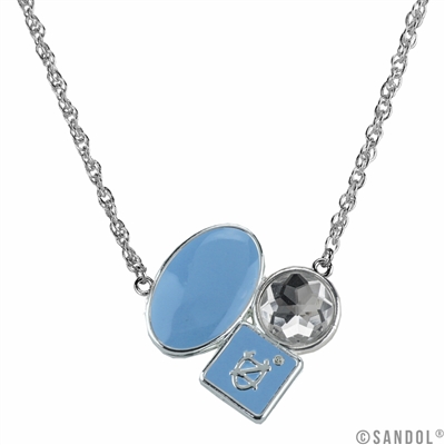 North Carolina Tarheels UNC Silver Rhinestone Necklace Licensed College Jewelry