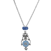 UNC Tar Heels Silver Rhinestone Necklace Licensed College Jewelry