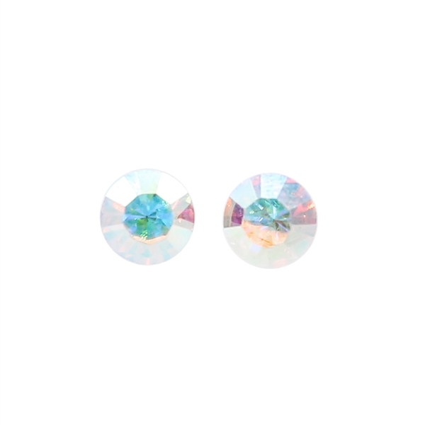 Fashion Sparkling 7.2mm Iridescent Crystal Round Stud Earrings