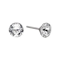 Clear 1/4" Crystal Stud Earrings