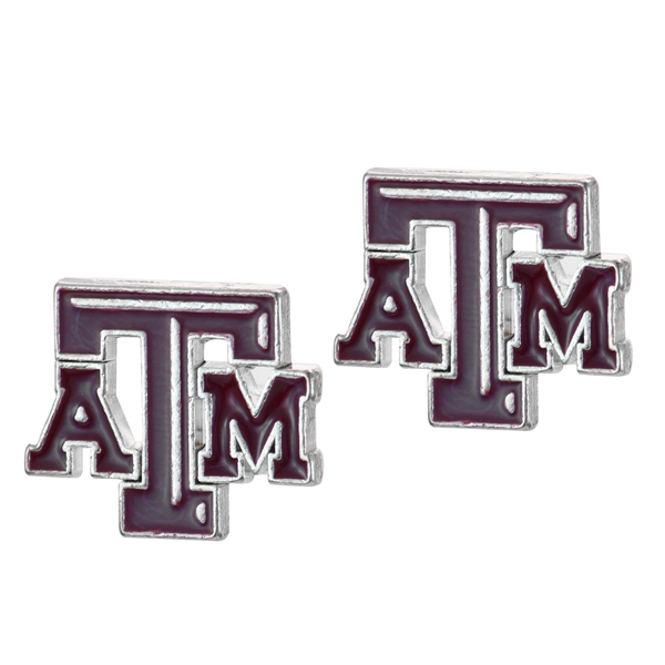 College Fashion Texas A&M University Logo Charms Stud Elise Earrings