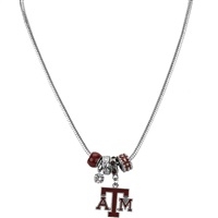 College Fashion Crystal Texas A&M University Logo Charms Natalya Necklace