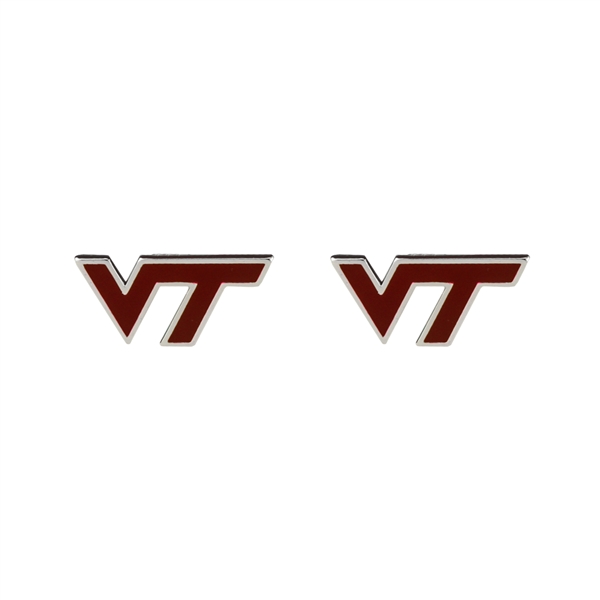 College Fashion Virginia Tech University Logo Charms Stud Elise Earrings