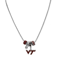 College Fashion Crystal Virginia Tech University Logo Charms Natalya Necklace
