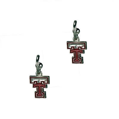 College Fashion Texas Tech University Logo Charms Post Dangle Emma Earrings