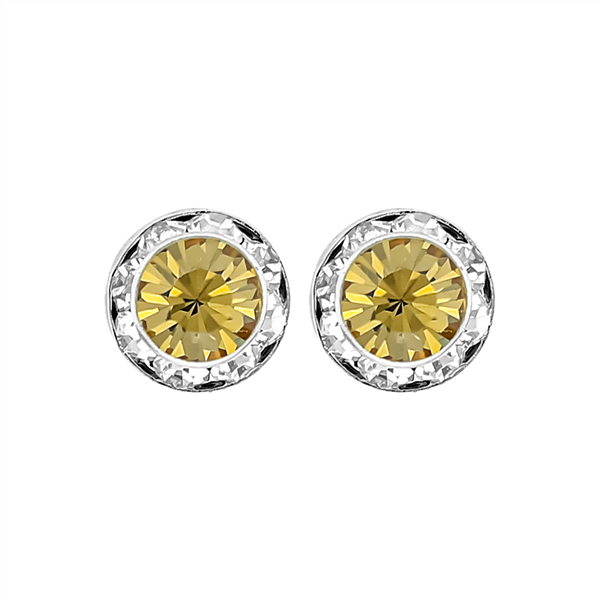 7mm Cubic Zirconia Crystal 1/2" Post Earrings