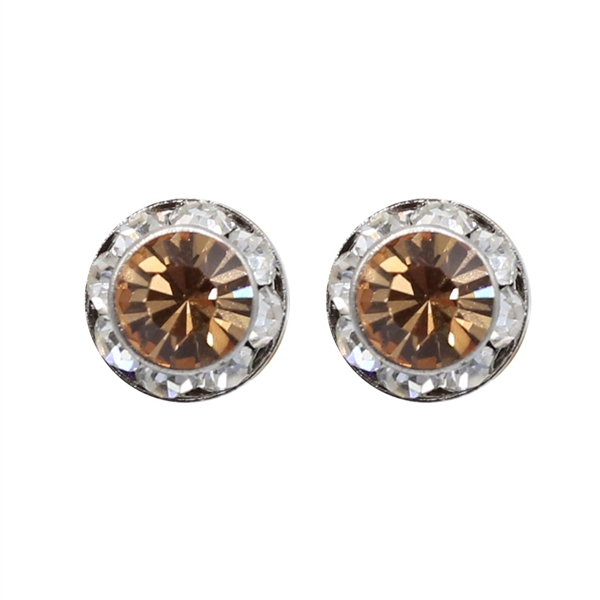 7mm Cubic Zirconia Crystal 1/2" Post Earrings