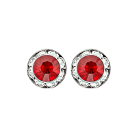 7mm Cubic Zirconia Crystal 1/2" Post Earrings