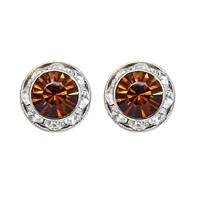 7mm Cubic Zirconia Crystal 1/2" Post Earrings