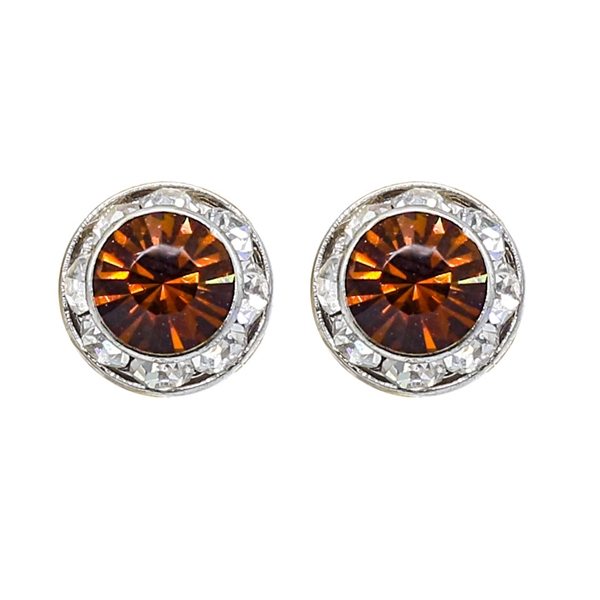 7mm Cubic Zirconia Crystal 1/2" Post Earrings