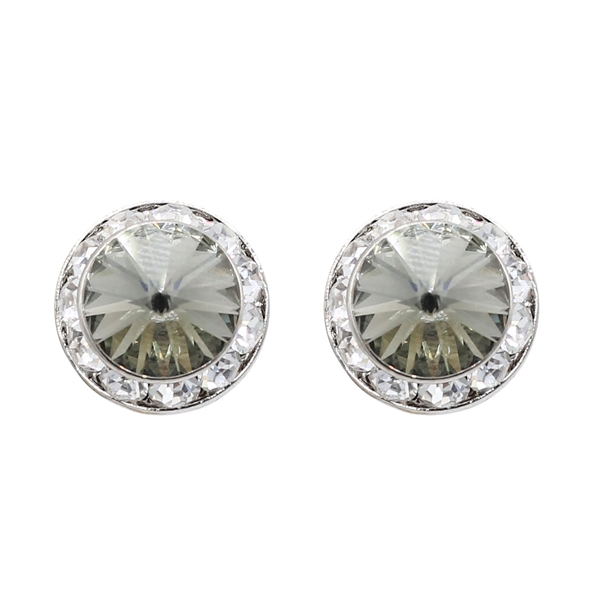 10mm Cubic Zirconia Crystal 1/2" Post Earrings