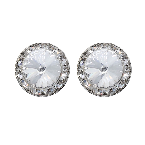10mm Cubic Zirconia Crystal 1/2" Post Earrings