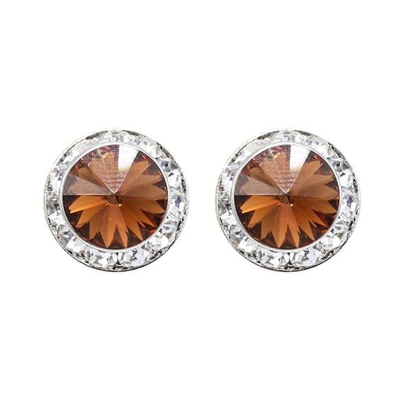 10mm Cubic Zirconia Crystal 1/2" Post Earrings