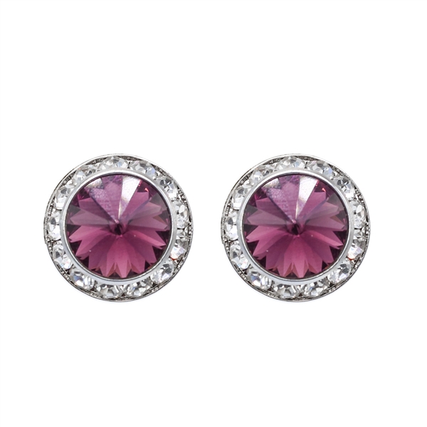 13mm Cubic Zirconia Crystal 1/2" Post Earrings