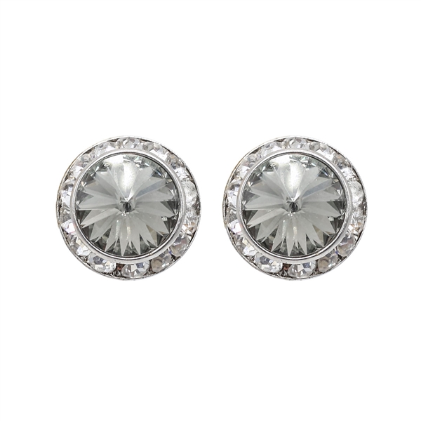 13mm Cubic Zirconia Crystal 1/2" Post Earrings
