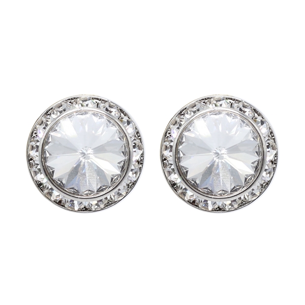 13mm Cubic Zirconia Crystal 1/2" Post Earrings