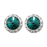 13mm Cubic Zirconia Crystal 1/2" Post Earrings