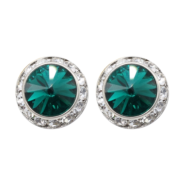 13mm Cubic Zirconia Crystal 1/2" Post Earrings