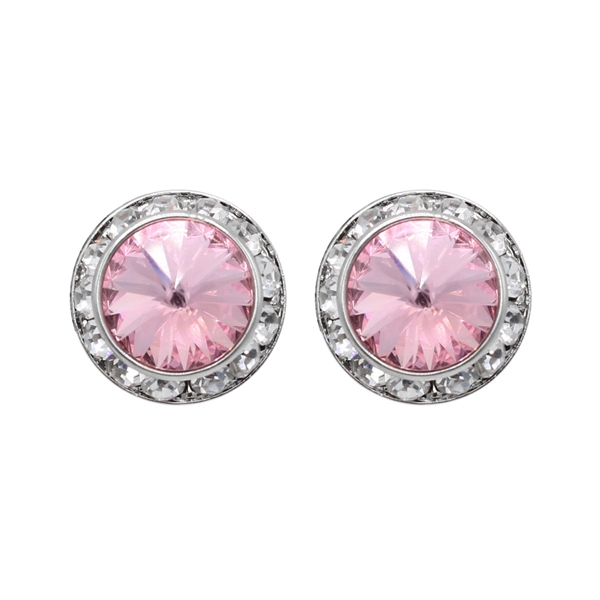 13mm Cubic Zirconia Crystal 1/2" Post Earrings