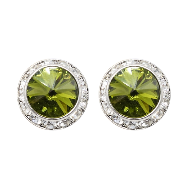 13mm Cubic Zirconia Crystal 1/2" Post Earrings