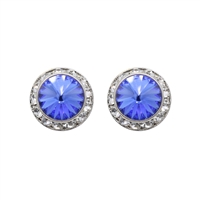 13mm Cubic Zirconia Crystal 1/2" Post Earrings