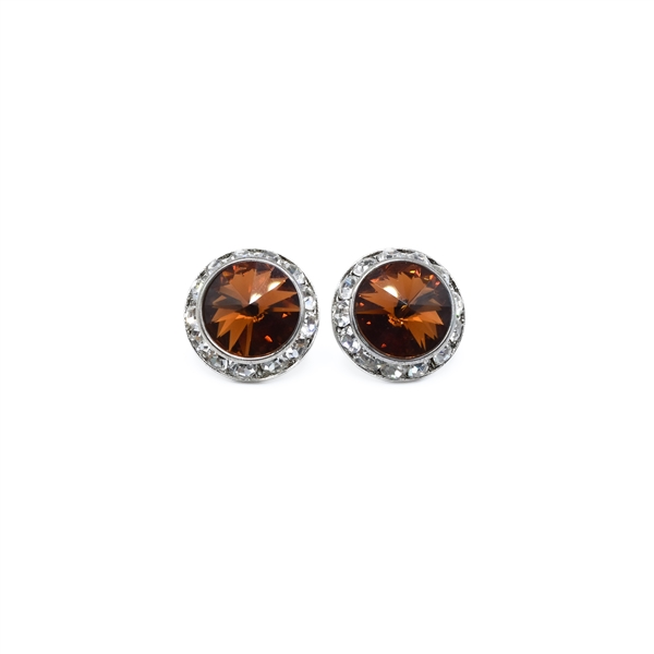 13mm Cubic Zirconia Crystal 1/2" Post Earrings