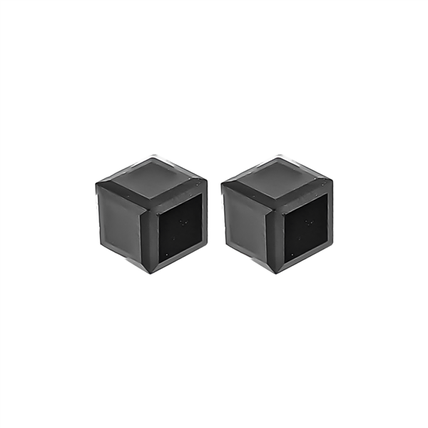 Fashion Sparkling 0.8mm Jet Crystal Cube Stud Earrings