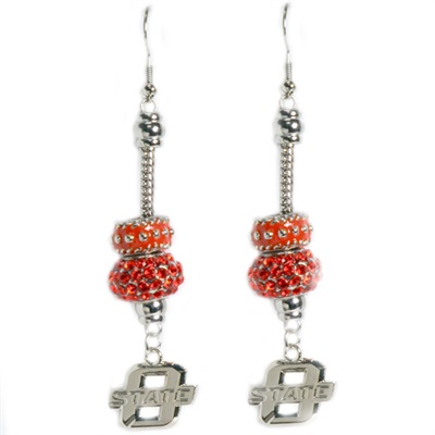 Beaded Dangle Earrings Oklahoma State Cowboys