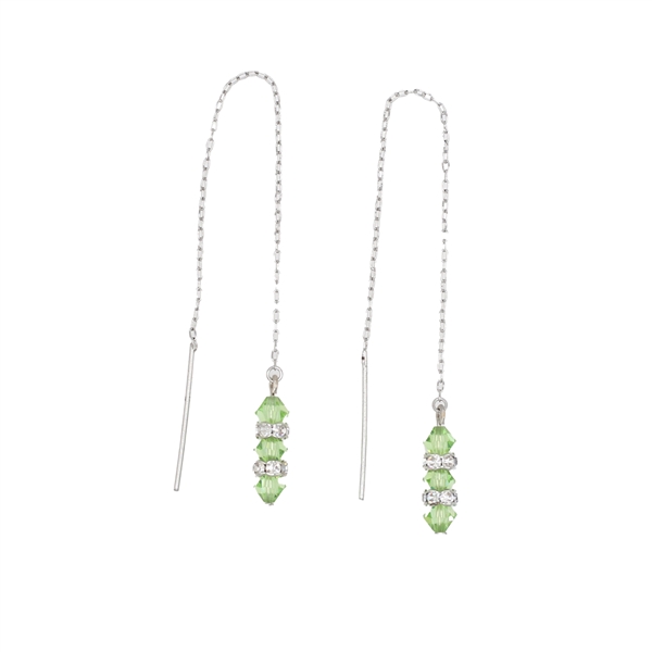 Stylish Sparkling Crystals & Crystal Beads Threader Drop Earrings